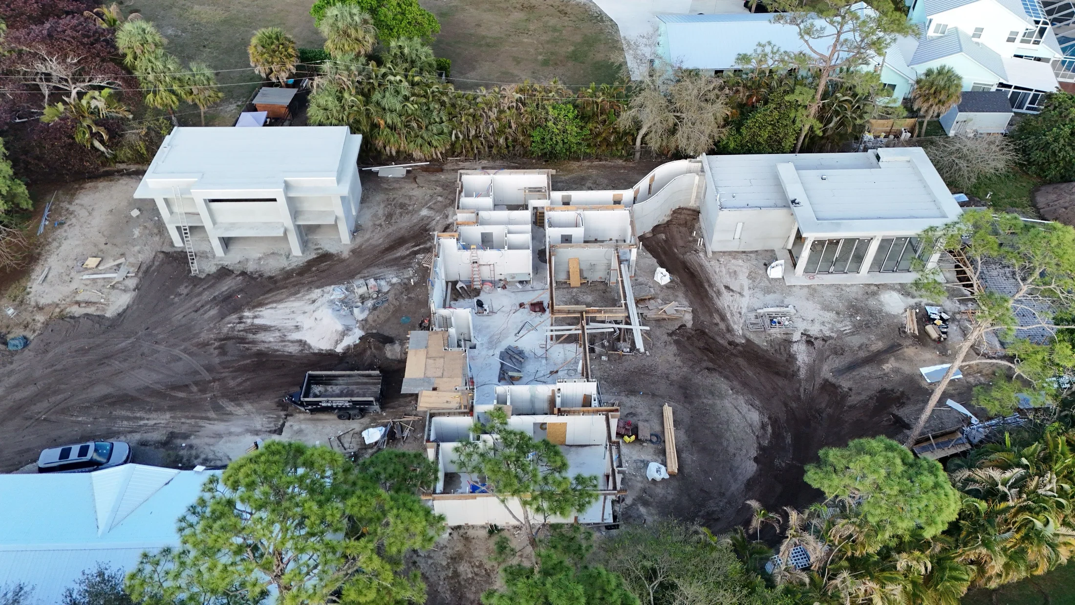 Aerial view with Florida waterway